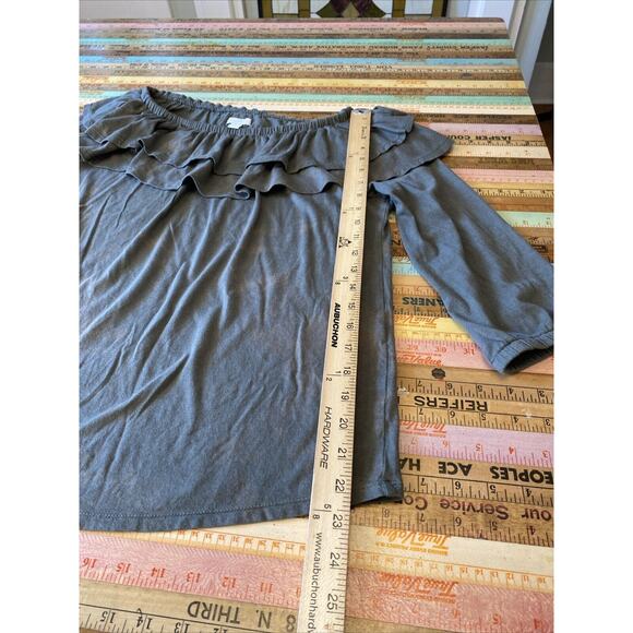 J Jill M Stripe Forward Seam Long Sleeve T-shirt Peasant Ruffle Lot of 2 Tops - Picture 14 of 14